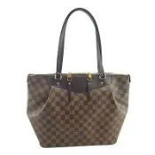 九五成新展示品！LV 咖啡色棋盤格紋帆布Westminster GM 肩背水餃包