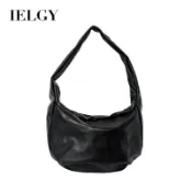 IELGY 復古簡約百搭通勤單肩斜背包 大容量時尚餃子包