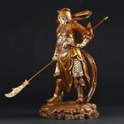 【樸緻精品】關公神像 關聖帝君 義薄雲天 正氣凜然 關雲長 銅製（GA-3551）