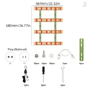 160w LED 植物燈條 4 條全光譜懸掛式生長燈,適用於室內植物溫室幼苗蔬菜多肉植物和花卉