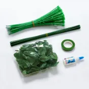 協貿國際日用品生活6館 花尋禮韻鮮花包裝紙材料花絲網花 DIY手工配件花桿綠鐵絲膠包套裝