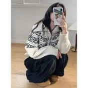 Codibook｜韓國 DAILYJOU 北歐格紋V領大毛衣外套［預購］針織外套 女裝