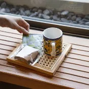 Tomood/ 土與木之間 手工實木方型籐編托盤