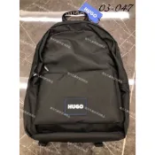高雄凡賽斯歐洲精品 HUGO BOSS BOSS 藍標 刺繡字體布標LOGO 素面 黑色 後背包
