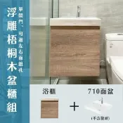 【TOTO】預訂 盆+櫃 浮雕梧桐木 單門浴櫃左面紙孔 升級BLUM鉸鍊緩衝棒(北部免運SD710幸福居家e購網浴櫃)