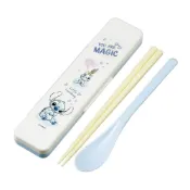 (店+)【百科良品】【百科良品】日本製 迪士尼 史迪奇 手繪風 環保筷子+湯匙組 18CM(日本境內版)