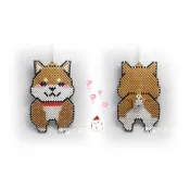 ☆精靈の天空串珠坊☆ 【I-006】悠遊卡套-翹尾柴犬材料包(小狗/狗/犬)