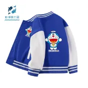doraemon男女童外套中大童棒球服春裝哆啦a夢衣服兒童冬季刷毛上衣