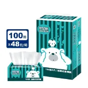 【生活市集】【BeniBear邦尼熊】復古綠條紋抽取式家用紙(100抽6包8袋/箱)