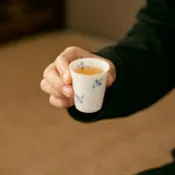 全球選品1館 生活百貨 手繪蝴蝶蘭花品茗杯主人杯茶杯釉下彩功夫茶具陶瓷單杯白瓷聞香杯