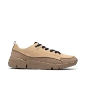 【Clarks】男鞋 三瓣鞋1.0-Tri Run 真皮簡約厚底運動休閒鞋 運動鞋(卡其色)(CLM85240C)