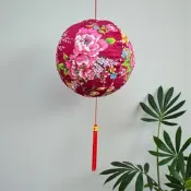 手工客家花布燈籠40CM/年節佈置/會場佈置/過年/燈籠/大門佈置/門聯/春聯/客家燈籠/花布燈籠/元宵節