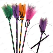 【六分埔禮品】二節式巫婆掃把85CM-多色任選(萬聖節擺飾裝扮道具魔法掃把飛行掃把玩具)