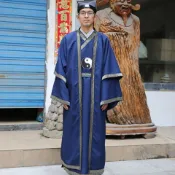 武當長袍道教長褂太極服道服道袍兩件套男道衣女道士服裝法衣披掛 pb6271