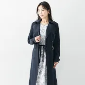 Nissen 大尺碼女裝 風衣外套 長版大衣 大胸款 內裡 附腰帶