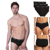 【CALVIN KLEIN】CK 男內褲3件組 純棉三角褲 黑色款 (經典款/舒適/透氣/男士內褲)