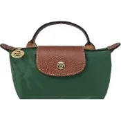 LONGCHAMP LE PLIAGE系列再生尼龍手提化妝包(英式綠)