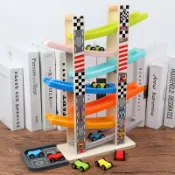 全球選品1館 生活百貨 幼兒童木製七層慣性極速滑翔軌跡車軌道滑滑車雲霄飛車滑道車玩具
