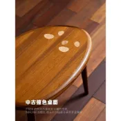 (店+)長實木柚木茶几現代簡約小戶型沙發邊幾角幾輕奢圓形客廳桌