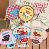 【桃園出貨】夏季反光板扇子可愛小團扇摺疊扇子學生便攜小扇子隨身迷你小圓扇
