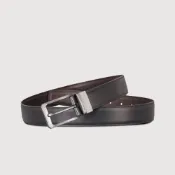 【BRAUN BUFFEL 德國小金牛】商務型男 簡約造型穿針式皮帶-銀色(BF24S-RO227T42-SNK) 送禮推薦