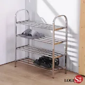 LOGIS邏爵家具 四層鞋架/不鏽鋼置物/收納層架/鞋櫃/置物架/層架/客廳室內外鞋架【LOGIS邏爵】【EM-4S】