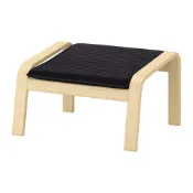 【IKEA 宜家家居】POÄNG 椅凳，實木貼皮, 樺木/knisa 黑色
