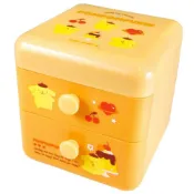震撼日式精品百貨 【震撼精品百貨】Pom Pom Purin 布丁狗~日本三麗鷗SANRIO 布丁狗 桌上型塑膠雙抽收納盒*15256