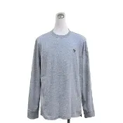 【Paul Smith】PAUL SMITH胸前LOGO貼花棉質長袖T恤(男款/淺灰x黑)