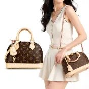 【Louis Vuitton 路易威登】M53152 SAC ALMA BB 經典LOGO貝殼兩用包(咖)