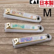 asdfkitty可愛家精品店 asdfkitty*日本製 貝印 金邊彩繪 彎口指甲剪/指甲刀/指甲鉗-M-顏色隨機-正版商品