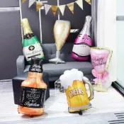(店+)PARTY FUN（快速到貨）鋁箔造型氣球  酒杯氣球 造型氣球 生日佈置 生日 週歲 氣球佈置 啤酒氣球 香檳酒杯氣球