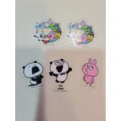 西村裕二 西村優志 壽司郎 studio UG 聯名插卡 印章 貼紙 造型壓克力夾 開心熊貓 戀愛兔