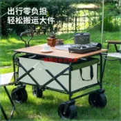戶外拖車折疊營地車購物露營車野營地小推車擺攤小推車拉貨車-桃園居百貨優選