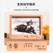 高品質 寵物陪伴紀念相框擺臺定制 雕刻文字免費沖洗狗狗貓咪照片