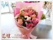 台北市信義區花店~新款豋場棉花糖般粉系玫瑰花束~甜美優雅風格