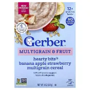 【iHerb】嘉寶, Hearty Bits®, Multigrain &  Fruit Cereal, 12+ Months, Banana, Apple, Strawberry, 8 oz (227 g)