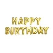 【CHL】生日必備 慶祝 慶生 驚喜 派對裝飾 16寸 鋁膜氣球 金色 HAPPY BIRTHDAY 造型氣球 字母氣球