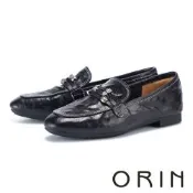 ORIN  手抓羊皮金屬飾扣樂福鞋 黑色