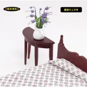 🍁（優選木工手作）迷你仿真 半圓桌 玄關桌 小半桌 拜拜用桌 壁桌 食玩 模型 微縮場景 微景模型 擺件 隨草憶境