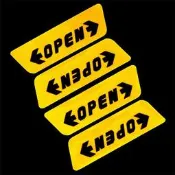 當天出貨不用等 4片裝 OPEN貼 車門開門警示貼 車門開啟防撞貼 安全警示反光車貼 貼紙 反光