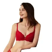 【EASY SHOP】Audrey-V弧蝶-集中型機能內衣(櫻桃紅)