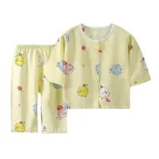 【品質保固】兒童棉綢睡衣套裝夏季寶寶薄款開衫家居服嬰兒綿綢空調服壹件代發迷彩服 迷彩套裝 迷彩衣 軍訓服 工作迷彩服
