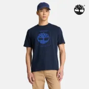 Timberland 男款深寶石藍大樹LOGO圖案T恤|A2ASF433