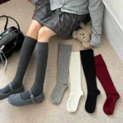 安可拉紅壓力小腿襪子女春秋棉質強壓瘦腿襪jk中高筒長襪日系韓版-Misaki精品