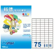 勁媽媽購物網 【多功能標籤】 裕德 電腦標籤 75格 100入/盒 US2610-100標籤貼紙 影印標籤 印刷標籤紙 雷射列印