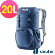 【ATUNAS 歐都納】【deuter 德國】WALKER休閒旅遊背包20L(3812821深藍/戶外健行包/書包/通勤背包/休閒後背包)