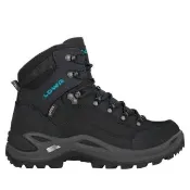 【LOWA】女 中筒多功能健行鞋 寬楦 灰黑/藍綠 RENEGADE GTX MID Ws WIDE(防水登山鞋/軍用鞋/健行鞋)