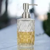 【AHOYE】北歐輕奢鑽紋沐浴乳瓶 330ML(按壓瓶 洗手乳瓶 分裝瓶罐 玻璃瓶)