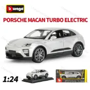 Bburago 1:24 Porsche Macan Turbo 靜電壓鑄車收藏模型車玩具